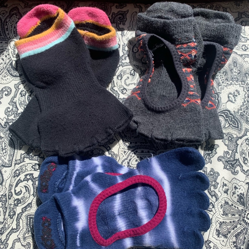 Set of 3: Toesox grip socks for Lagree, Pilates, Barre